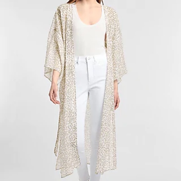 Cheetah Belted Kimono Cover-Up - Picture 1 of 1